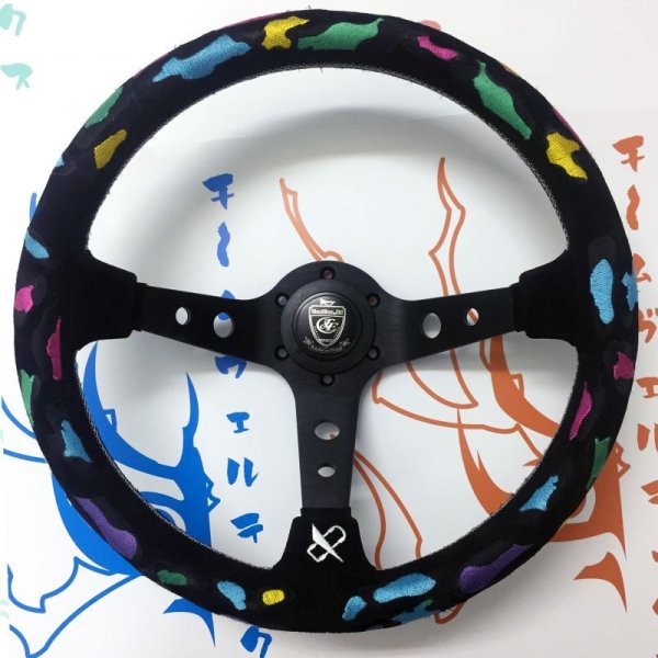画像1: VERTEX ステアリング「VERTEX Leopard Ring（レオパルド リング）」90mmDEEP/35Φ (1)