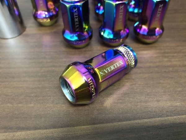 画像11: 〔オーロラ ローレット加工〕VERTEX CHROMORY RACING NUT/ヴェルテックス クロモリ レーシングナット (11)