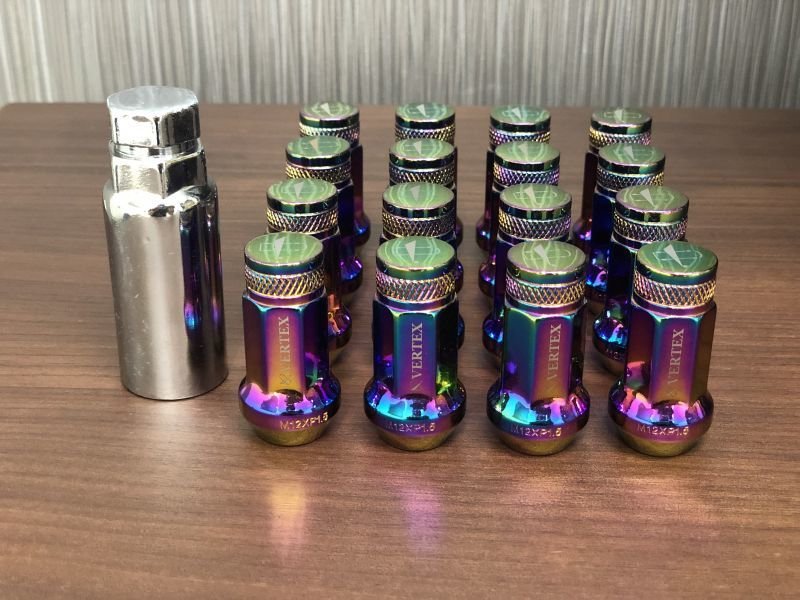 画像12: 〔オーロラ　ローレット加工〕VERTEX CHROMORY RACING NUT/ヴェルテックス クロモリ レーシングナット (12)