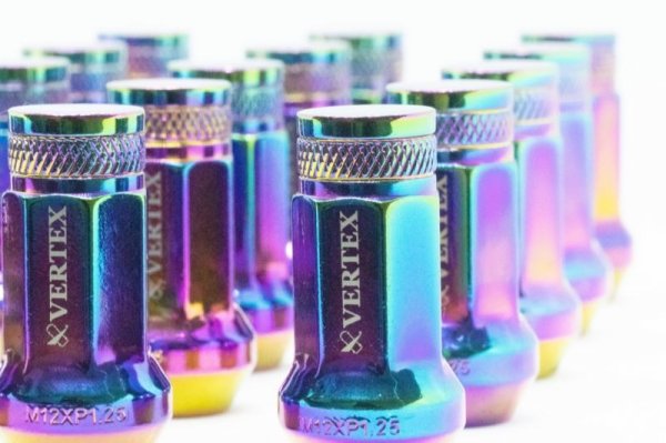 画像1: 〔オーロラ　ローレット加工〕VERTEX CHROMORY RACING NUT/ヴェルテックス クロモリ レーシングナット (1)
