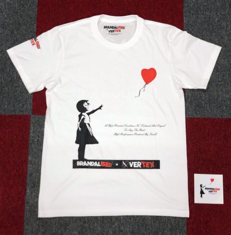 画像2: BRANDALISED x VERTEX  Balloon Girl Tee（風船と少女：バンクシーグラフティアート）　 (2)