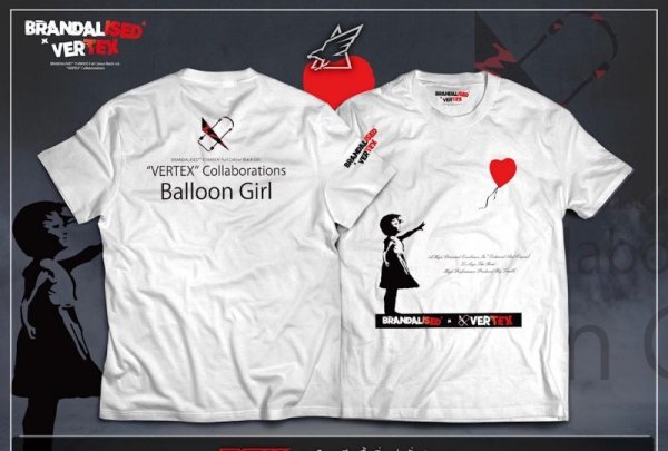 画像1: BRANDALISED x VERTEX  Balloon Girl Tee（風船と少女：バンクシーグラフティアート）　 (1)