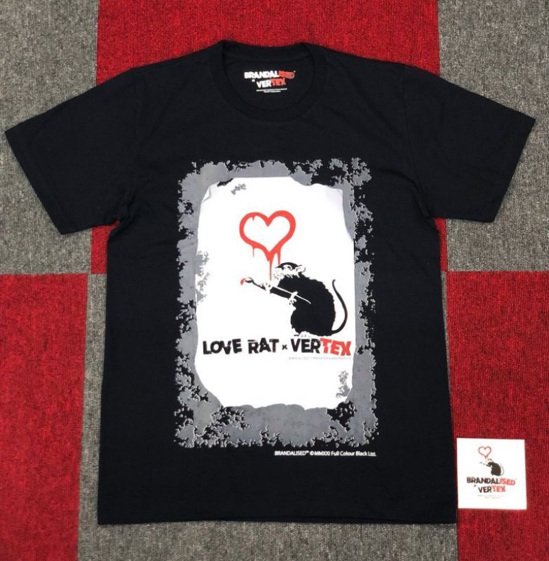画像2: BRANDALISED x VERTEX  Love Rat Tee（ラヴ ラット：バンクシーグラフティアート）　 (2)