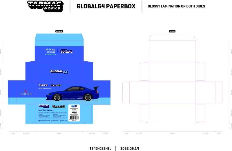 画像3: 1/64　VERTEX RIDGE NISSAN S15 SILVIA  BLUE Metallic(ブルーメタリック ）TARMAC Works ダイキャスト (3)