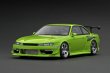 画像1: VERTEX RIDGE S14 SILVIA  Yellow Green／S14シルビア後期型（イエローグリーン）ワイドボディ仕様（1/18 Scale） (1)