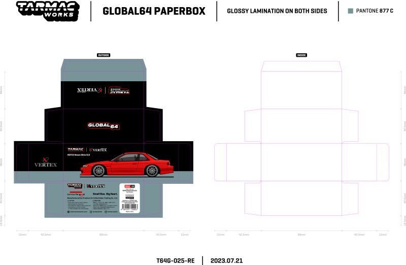 画像12: 【予約・限定】1/64 VERTEX Nissan Silvia S13 Red Metallic（レッドメタリック）TARMAC Works ダイキャスト (12)