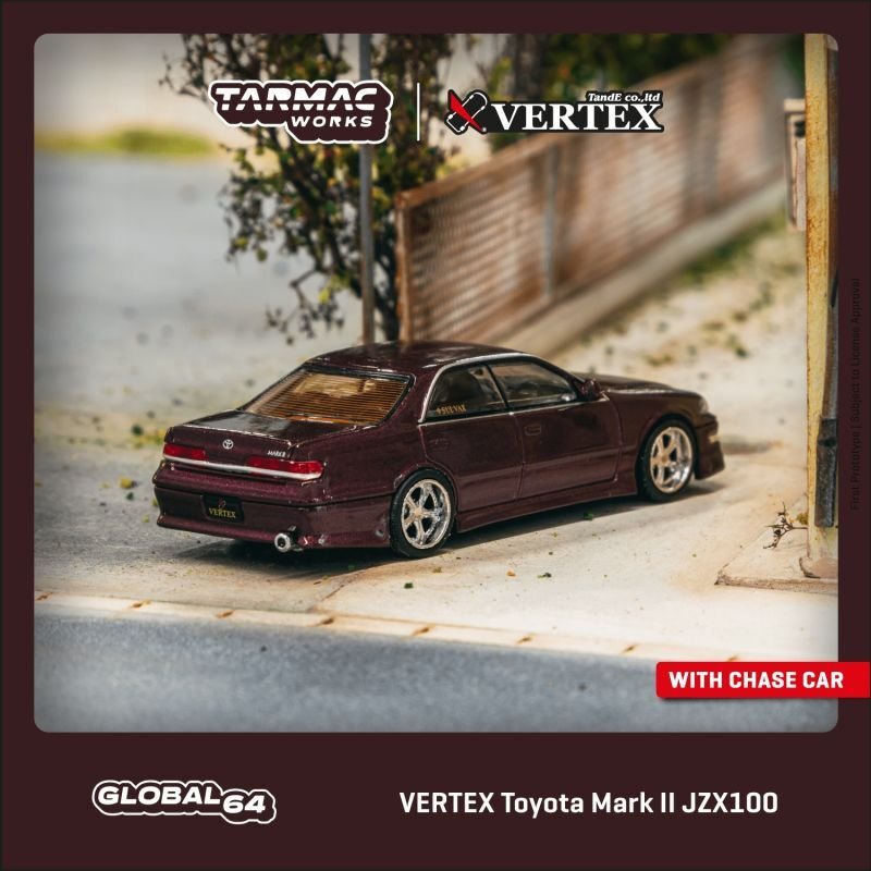 画像1: 【予約・限定】1/64  VERTEX Toyota Mark II JZX100 Purple Metallic （パープルメタ）TARMAC Works ダイキャスト (1)