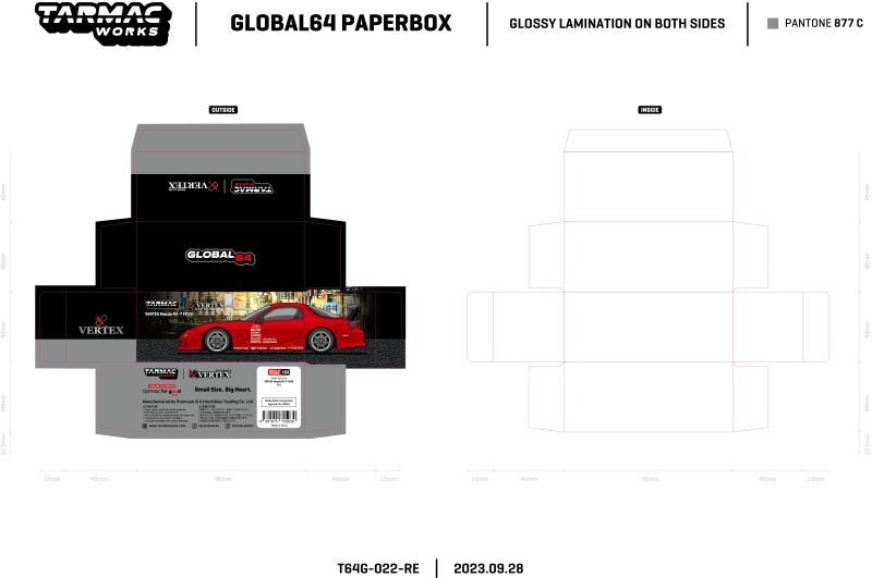 画像12: [予約・限定]1/64　VERTEX Mazda RX-7 FD3S　RED(レッド）TARMAC Works ダイキャスト (12)