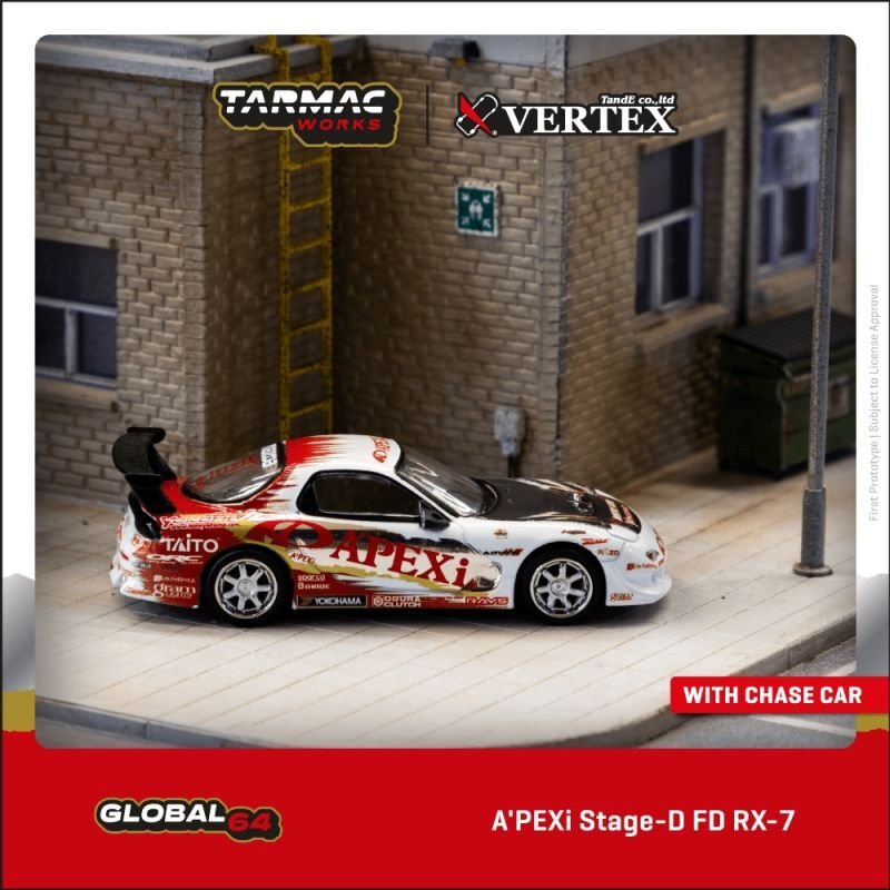 画像1: 【予約・限定】1/64　VERTEX RIDGE A'PEXi Stage-D FD RX-7（(T64G-022-AP2）TARMAC Works ダイキャスト (1)