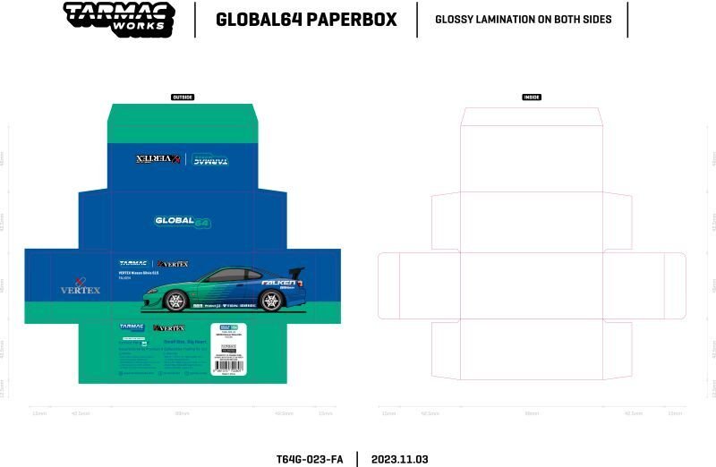 画像3: 【予約・限定】1/64　VERTEX RIDGE NISSAN S15 SILVIA  FALKEN/TARMAC Works ダイキャスト