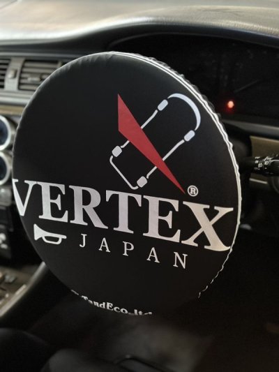 画像2: VERTEX Steering cover TYPE-1 BLACK（ヴェルテックス ステアリングカバー　ブラック）