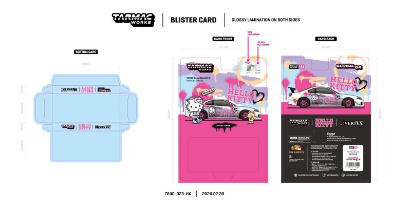 画像7: 【限定・日本未発売モデル】1/64 VERTEX Nissan Silvia S15 Hello Kitty Special Limited Edition (T64G-023-HK)TARMAC Works ハローキティ スペシャルリミテッドエディション (7)