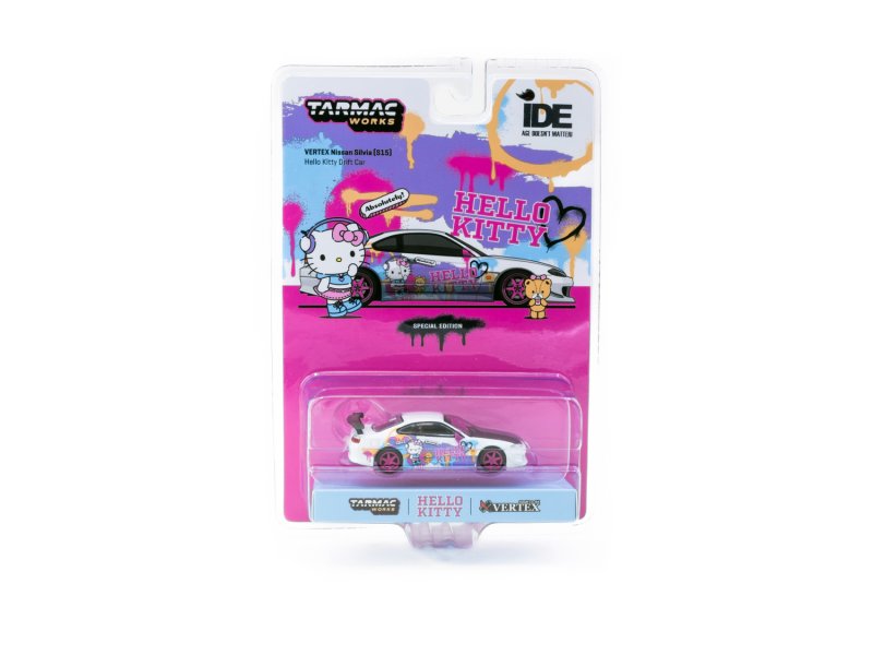 画像1: 【限定・日本未発売モデル】1/64 VERTEX Nissan Silvia S15 Hello Kitty Special Limited Edition (T64G-023-HK)TARMAC Works ハローキティ スペシャルリミテッドエディション (1)