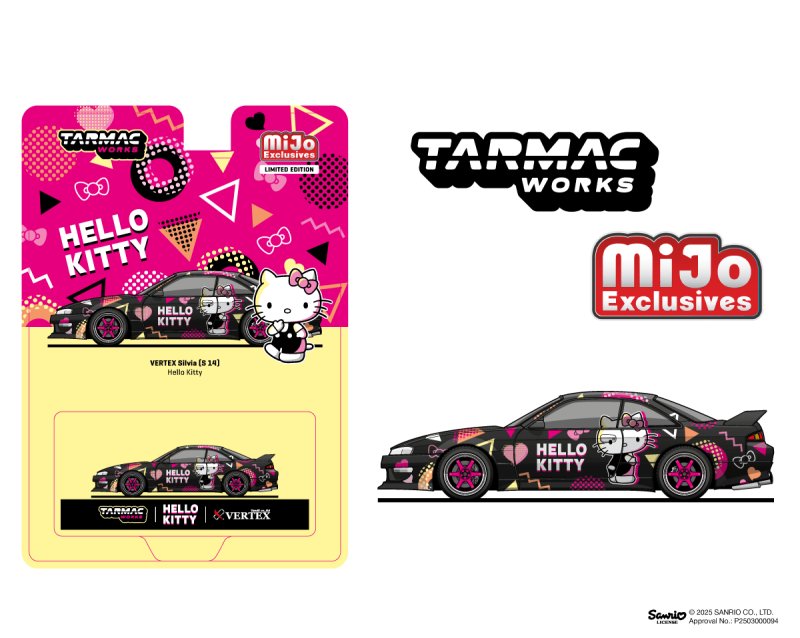 画像6: 【限定・日本未発売モデル】1/64 VERTEX Nissan Silvia S14 Hello Kitty Special Limited Edition (T64G-018-HK)MIJO Exclusive TARMAC Works ハローキティ スペシャルリミテッドエディション (6)