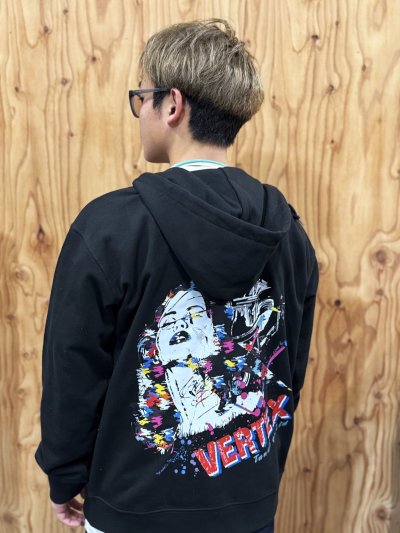 画像1: VERTEX KaleidoQueen Zip Hoodie Black（ヴェルテックス カレイドクイーン ジップパーカー）　