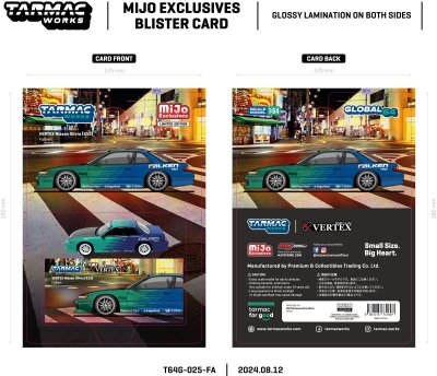 画像2: 【日本未発売ブリスターモデル・予約品】1/64　VERTEX Nissan Silvia S13 Falken BLISTER CARD /TARMAC Works ダイキャスト