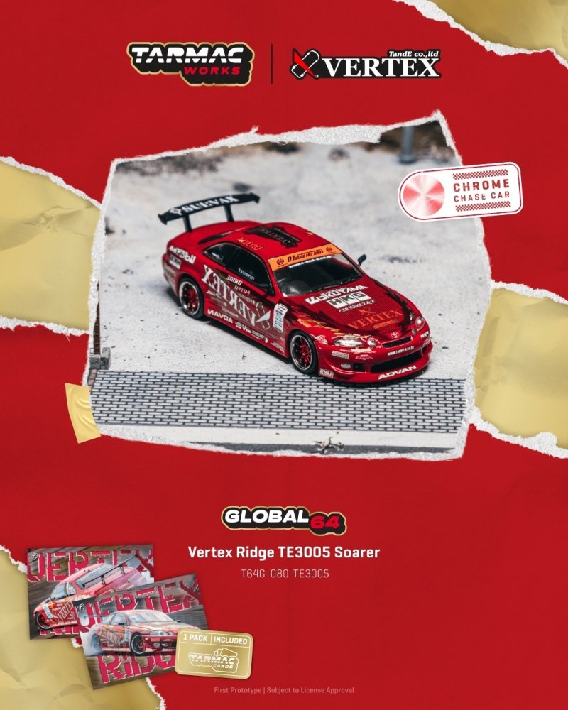 画像2: 【日本未発売ブリスターモデル・予約品】1/64　VERTEX RIDGE 3005 SOARER/Model Car+Trading Cards Combo Set/TARMAC Works ダイキャスト
