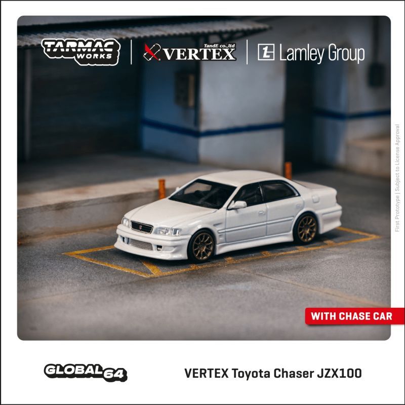 【限定】1/64　VERTEX Toyota Chaser JZX100 White Metallic  TARMAC Works ダイキャスト